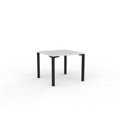 OLG AXIS MEETING TABLE 900W X 900D X 715MMH BLACK FRAME WHITE TOP
