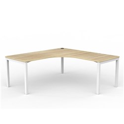 OLG AXIS 90 DEGREE WORKSTATION RIGHT HAND RETURN 1800/1800W X 750D X 715MMH WHITE/NEW OAK