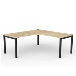 OLG AXIS 90 DEGREE WORKSTATION LEFT HAND RETURN 1800/1800W X 750D X 715MMH BLACK/NEW OAK