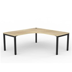 OLG AXIS 90 DEGREE WORKSTATION RIGHT HAND RETURN 1800/1800W X 750D X 715MMH BLACK/NEW OAK