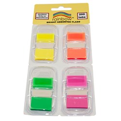 RAINBOW FLAGS 25 X 44MM BRIGHT ASSORTED PACK OF 4