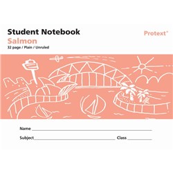 PROTEXT STUDENT NOTE BOOK 240 X 175MM PLAIN 32 PAGE SALMON