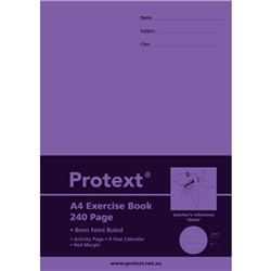 PROTEXT EXERCISE BOOK A4 240 PAGE 8MM RULED WITH MARGIN SHARK