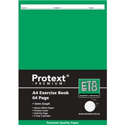 PROTEXT PREMIUM EXERCISE BOOK A4 64 PAGE 5MM GRAPH E18