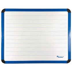 WRITER DOUBLE SIDED MAGNETIC STUDENT WHITEBOARD 360W X 280MMH PLAIN/24MM RULED