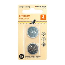 BIBBULMUN LITHIUM COIN CR2025 BATTERY 3V PACK OF 2