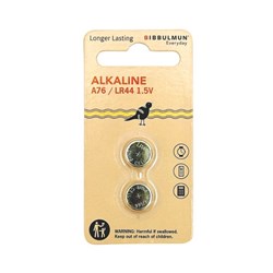 BIBBULMUN ALKALINE COIN A76 BATTERY PACK OF 2
