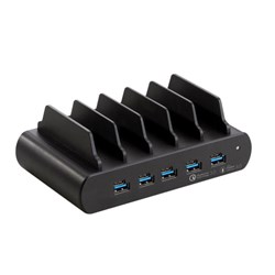 SHINTARO 150W GAN 5 USB-A & 5 USB-C MULTI PORT CHARGER WITH BAYS BLACK