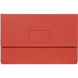 MARBIG SLIMPICK MANILLA DOCUMENT WALLET FOOLSCAP 30MM GUSSET RED PACK OF 10