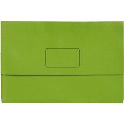 MARBIG SLIMPICK MANILLA DOCUMENT WALLET FOOLSCAP 30MM GUSSET GREEN PACK OF 10