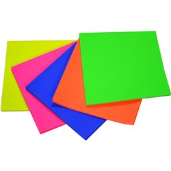 RAINBOW KINDER SQUARES FLURO 125MM 85GSM ASSORTED PACK OF 100