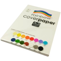 RAINBOW COVER PAPER A3 125GSM WHITE 100 SHEETS