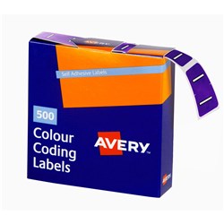 AVERY ALPHABET CODING LABEL I SIDE TAB 25X38MM PURPLE BOX OF 500