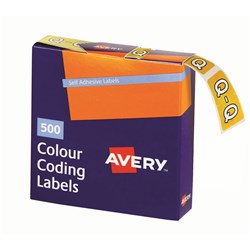AVERY ALPHABET CODING LABEL Q SIDE TAB 25X38MM YELLOW BOX OF 500