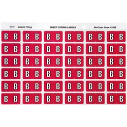 AVERY ALPHABET CODING LABEL B SIDE TAB 25X38MM MAGENTA PACK OF 180