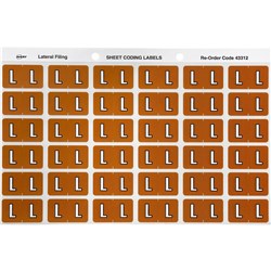 AVERY ALPHABET CODING LABEL L SIDE TAB 25X38MM MUSTARD PACK OF 180