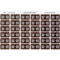 AVERY ALPHABET CODING LABEL W SIDE TAB 25X38MM BROWN PACK OF 180
