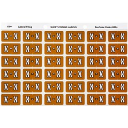 AVERY ALPHABET CODING LABEL X SIDE TAB 25X38MM MUSTARD PACK OF 180
