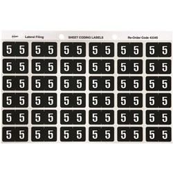AVERY NUMERIC CODING LABEL 5 SIDE TAB 25X38MM DARK GREEN PACK OF 180