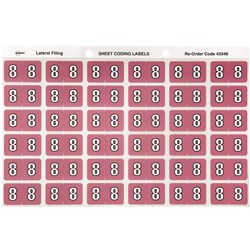 AVERY NUMERIC CODING LABEL 8 SIDE TAB 25X38MM MAUVE PACK OF 180