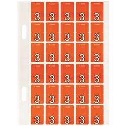 AVERY NUMERIC CODING LABEL 3 TOP TAB 20X30MM RED PACK OF 150