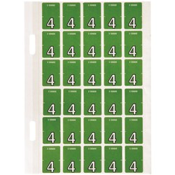AVERY NUMERIC CODING LABEL 4 TOP TAB 20X30MM LIGHT GREEN PACK OF 150