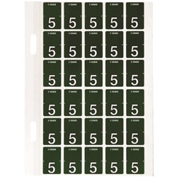 AVERY NUMERIC CODING LABEL 5 TOP TAB 20X30MM DARK GREEN PACK OF 150
