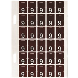 AVERY NUMERIC CODING LABEL 9 TOP TAB 20X30MM BROWN PACK OF 150