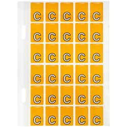 AVERY ALPHABET CODING LABEL C TOP TAB 20X30MM ORANGE PACK OF 150