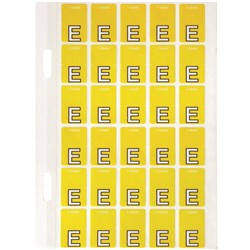 AVERY ALPHABET CODING LABEL E TOP TAB 20X30MM YELLOW PACK OF 150