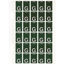 AVERY ALPHABET CODING LABEL G TOP TAB 20X30MM DARK GREEN PACK OF 150