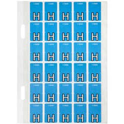 AVERY ALPHABET CODING LABEL H TOP TAB 20X30MM BLUE PACK OF 150