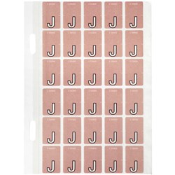 AVERY ALPHABET CODING LABEL J TOP TAB 20X30MM MAUVE PACK OF 150