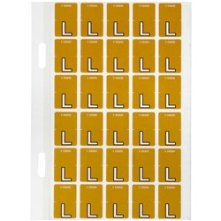AVERY ALPHABET CODING LABEL L TOP TAB 20X30MM MUSTARD PACK OF 150