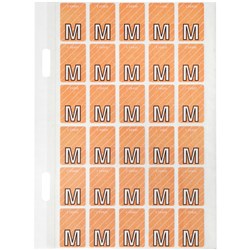 AVERY ALPHABET CODING LABEL M TOP TAB 20X30MM PINK PACK OF 150