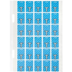 AVERY ALPHABET CODING LABEL T TOP TAB 20X30MM BLUE PACK OF 150