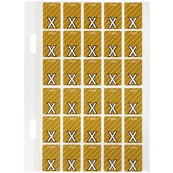 AVERY ALPHABET CODING LABEL X TOP TAB 20X30MM MUSTARD PACK OF 150