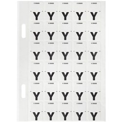AVERY ALPHABET CODING LABEL Y TOP TAB 20X30MM WHITE GREY PACK OF 150