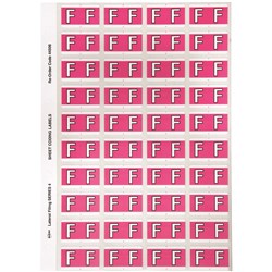 AVERY ALPHABET CODING LABEL F SIDE TAB 25X42MM PINK PACK OF 240