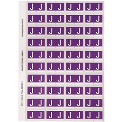 AVERY ALPHABET CODING LABEL J SIDE TAB 25X42MM PURPLE PACK OF 240