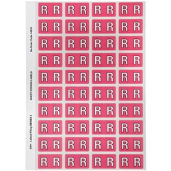 AVERY ALPHABET CODING LABEL R SIDE TAB 25X42MM PINK PACK OF 240