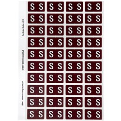 AVERY ALPHABET CODING LABEL S SIDE TAB 25X42MM BROWN PACK OF 240