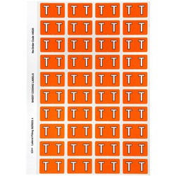 AVERY ALPHABET CODING LABEL T SIDE TAB 25X42MM ORANGE PACK OF 240