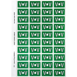 AVERY ALPHABET CODING LABEL V SIDE TAB 25X42MM DARK GREEN PACK OF 240