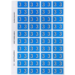 AVERY NUMERIC CODING LABEL 3 SIDE TAB 25X42MM BLUE PACK OF 240