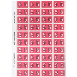 AVERY NUMERIC CODING LABEL 5 SIDE TAB 25X42MM PINK PACK OF 240