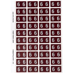 AVERY NUMERIC CODING LABEL 6 SIDE TAB 25X42MM BROWN PACK OF 240