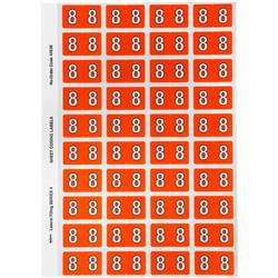 AVERY NUMERIC CODING LABEL 8 SIDE TAB 25X42MM ORANGE PACK OF 240