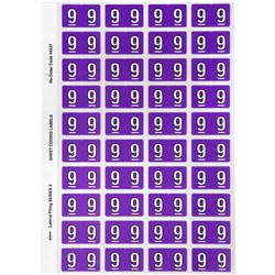 AVERY NUMERIC CODING LABEL 9 SIDE TAB 25X42MM PURPLE PACK OF 240