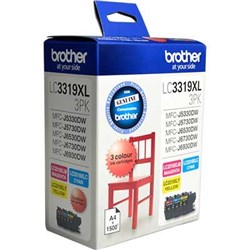 BROTHER LC3319XL INK CARTRIDGE HIGH YIELD COLOUR VALUE PACK CMY